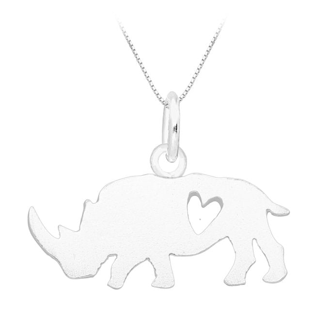 Rhinoceros Sterling Silver Pendant