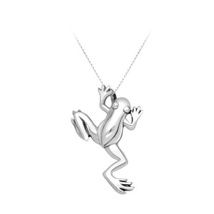 Climbing Frog Sterling Silver Pendant