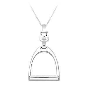 Stirrup Sterling Silver Pendant with Oxidised Accents