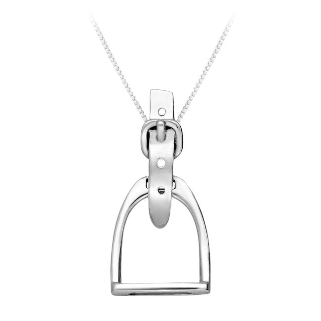 Stirrup Sterling Silver Pendant with Oxidised Accents