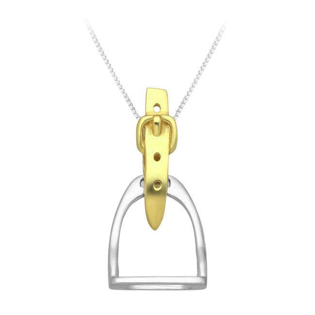 Stirrup Sterling Silver Pendant with 14kt Gold Accents