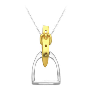 Stirrup Sterling Silver Pendant with 18kt Gold Accents