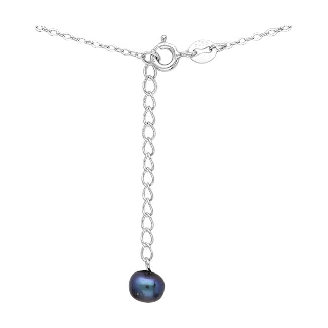Fish Sterling Silver Necklace with Freshwater Pearl rear clasp
