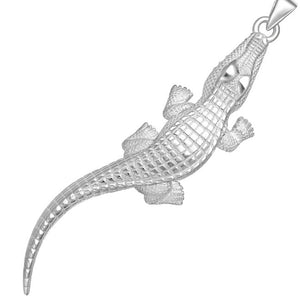 Crocodile Sterling Silver Pendant