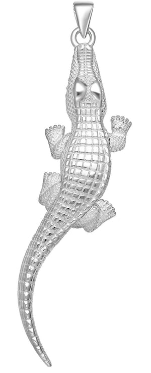 Crocodile Sterling Silver Pendant