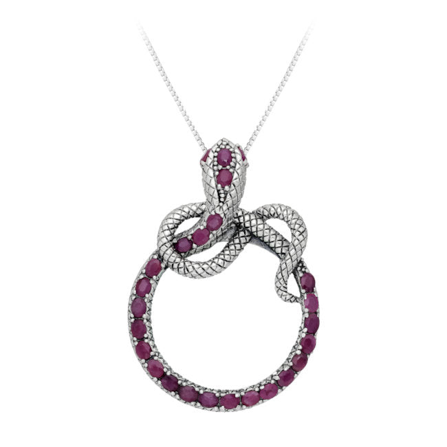 Sterling silver top ruby necklace