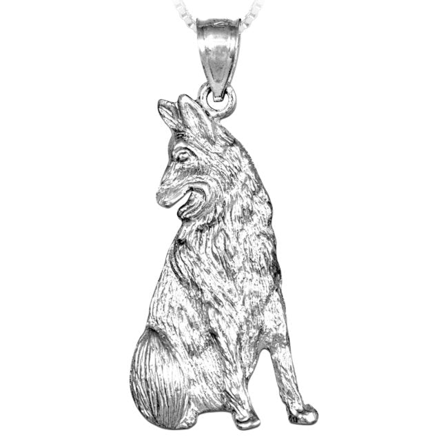 German Shepherd Sterling Silver Pendant