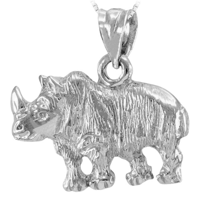 Rhinoceros Sterling Silver Pendant