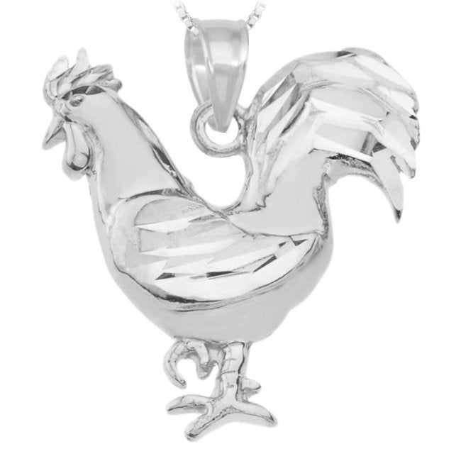 Rooster Sterling Silver Pendant