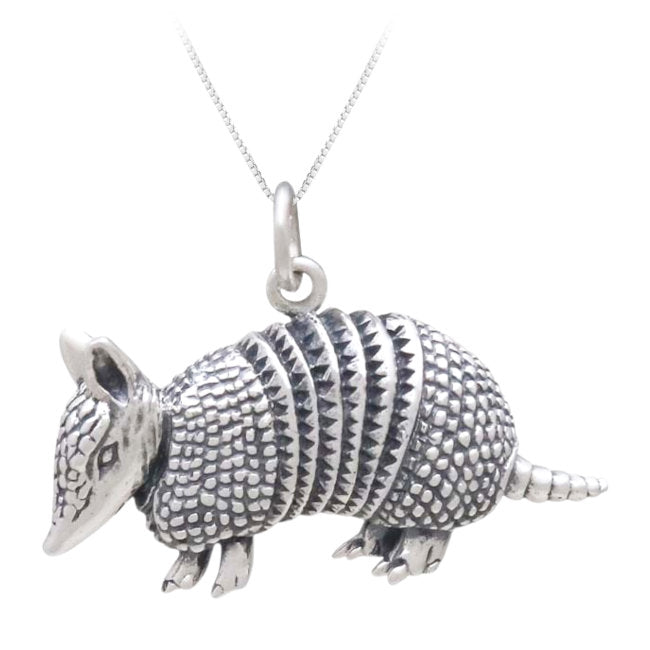 Armadillo Sterling Silver Charm Pendant