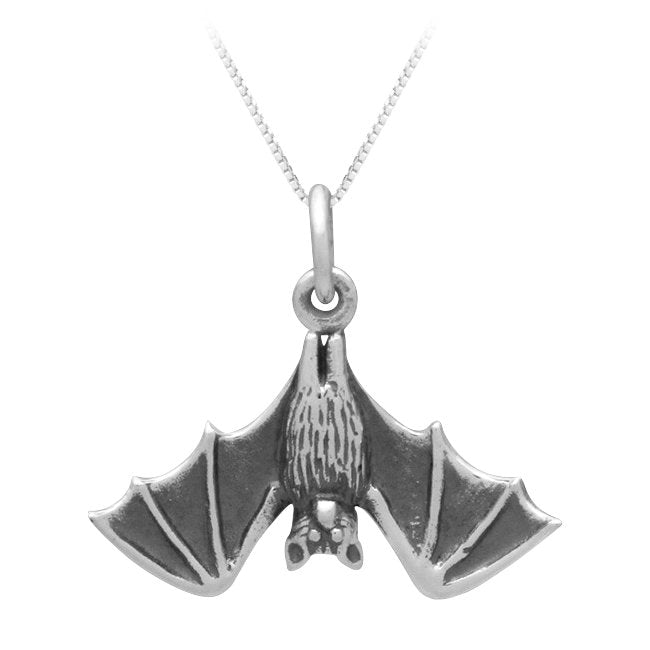 Bat Sterling Silver Charm Pendant