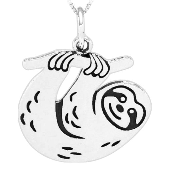 Sloth Sterling Silver Charm Pendant