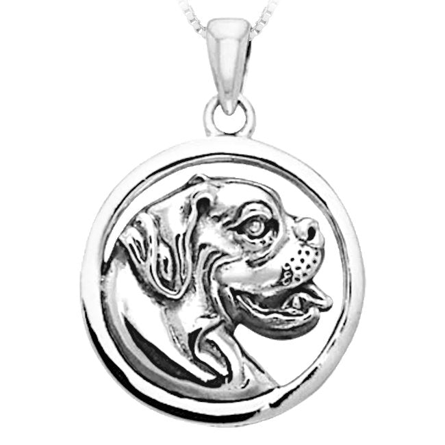 Boxer Dog Sterling Silver Pendant