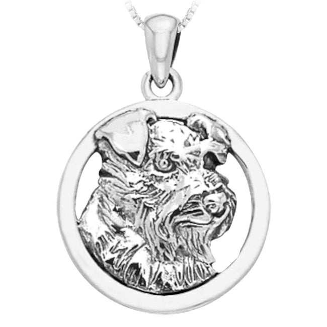 Miniature Schnauzer Dog Sterling Silver Pendant
