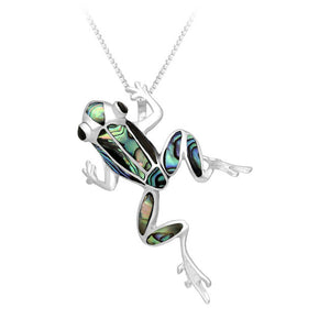 Frog Sterling Silver Pendant with Abalone