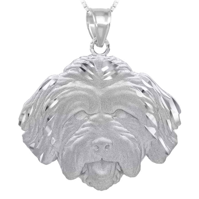 Lhasa Apso Dog Sterling Silver Pendant