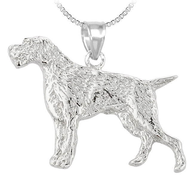 German Wirehaired Pointer Sterling Silver Pendant