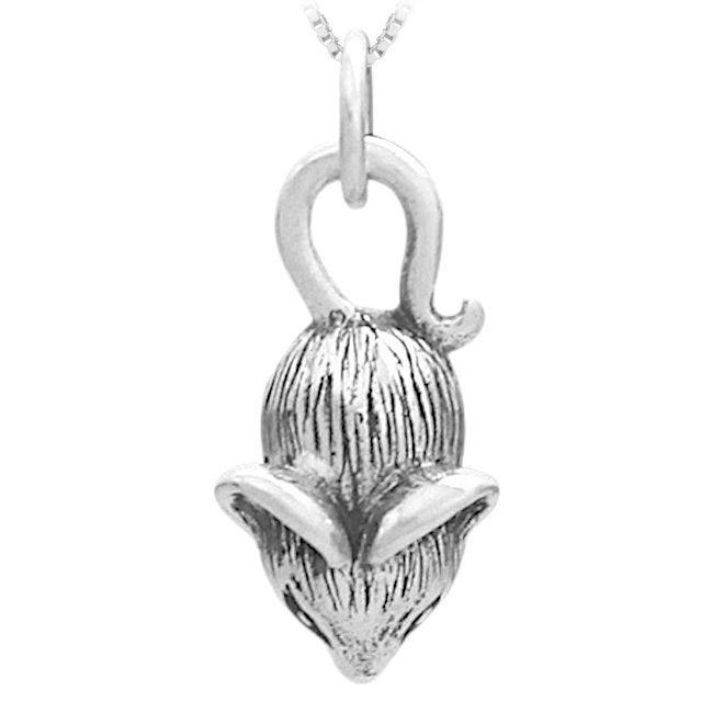 Mouse Sterling Silver Charm Pendant top view