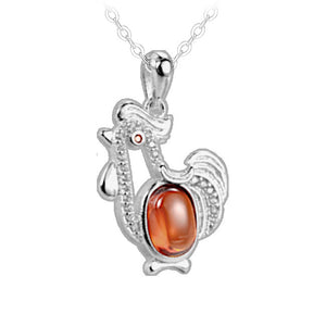 Chicken Sterling Silver with Cubic Zirconia Pendant