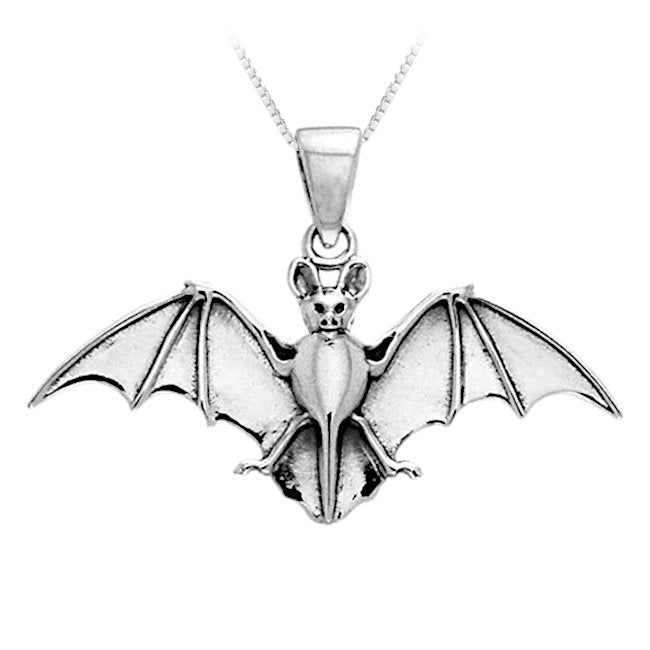 Bat with extended Wings Sterling Silver Pendant