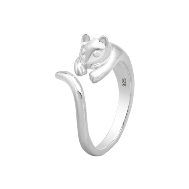Cat Sterling Silver adjustable Ring