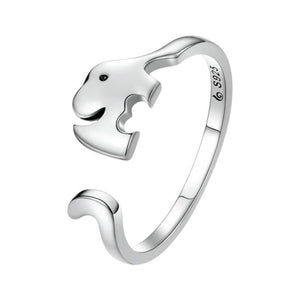 Elephant Sterling Silver adjustable Ring