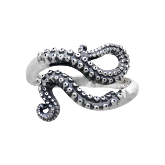 Octopus Tentacle Sterling Silver adjustable Ring