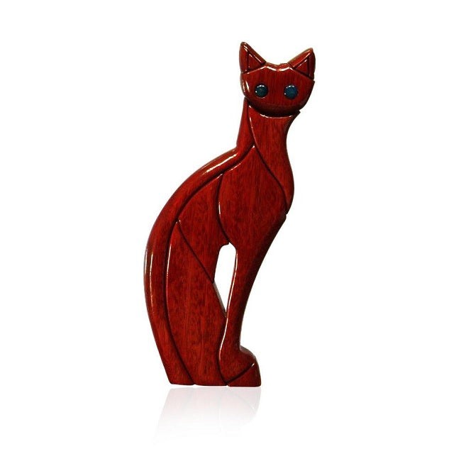 Regal Cat Wood Sculpture