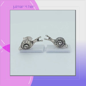 Snail Sterling Silver push-back Earrings viewed in 3d rotation