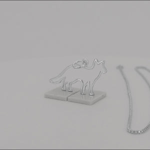 Fox Sterling Silver Pendant viewed in 3d rotation