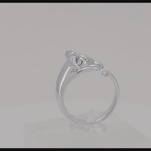 Mouse Sterling Silver adjustable Ring viewed in 3d rotation