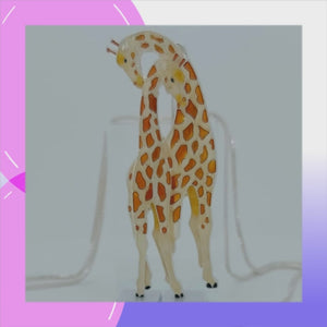 Rothchilds Giraffe Sterling Silver plated Pendant-Pin combo with Enamels viewed in 3D rotation